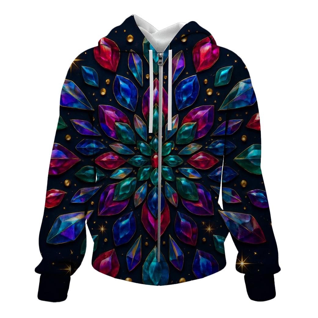 Jewel Prism Bloom Mandala lightweight hoodies