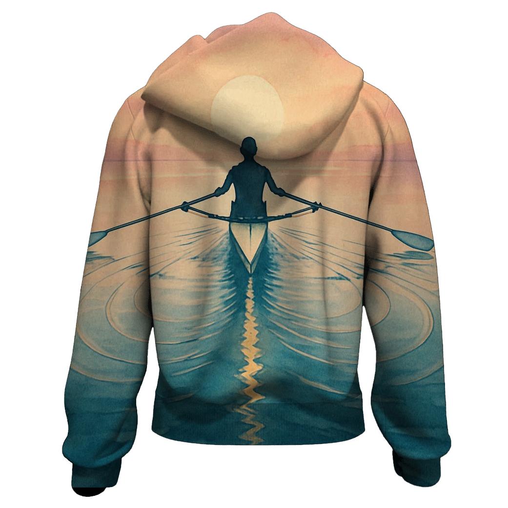 Coastal Rowing Sunrise Rhythm heavyweight hoodies