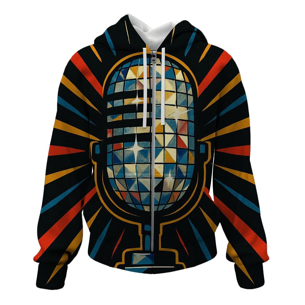 Disco Prism Microphone printed hoodies