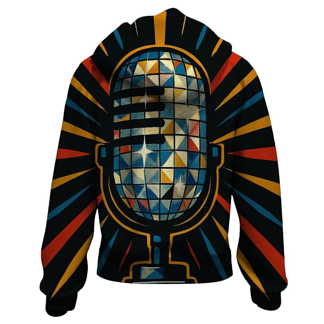 Disco Prism Microphone printed hoodies