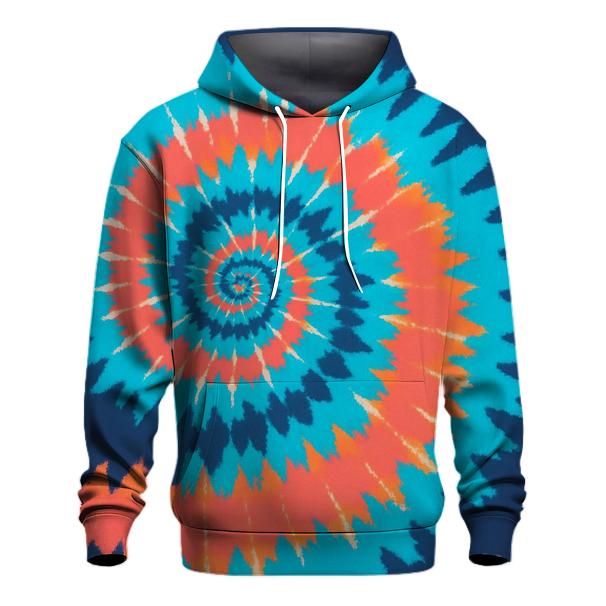 Solar Flare Spiral Overdye Whorl printed hoodies