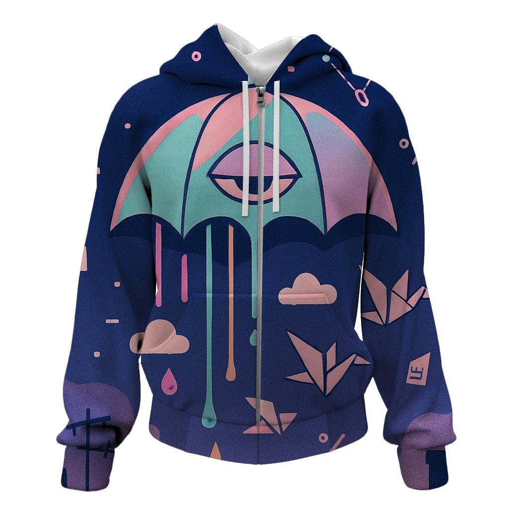 The Umbrella That Forgot Rain zip-up hoodies