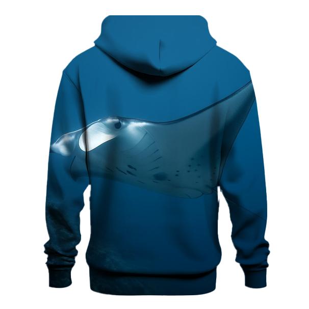 Thermocline Glide Reef Manta Ray embroidered hoodies