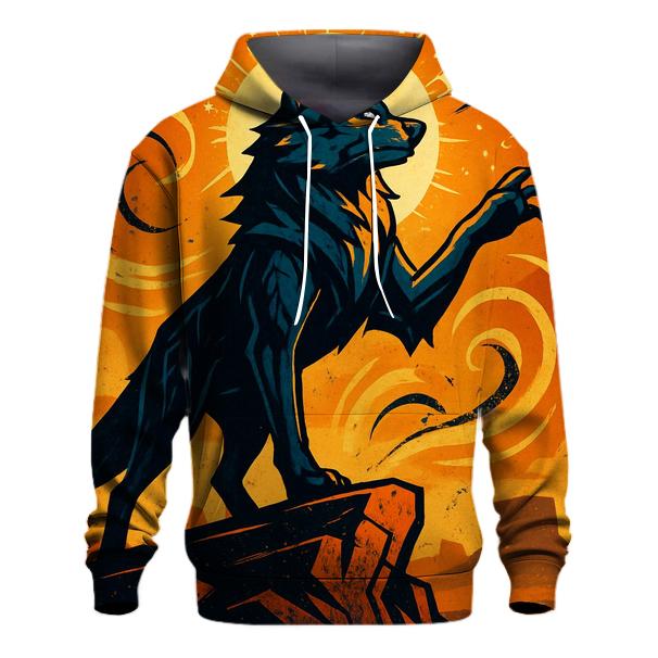 Saffron Storm Wolf Sentinel heavyweight hoodies