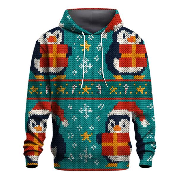 Polar Penguin Present Stack Design zip-up hoodies