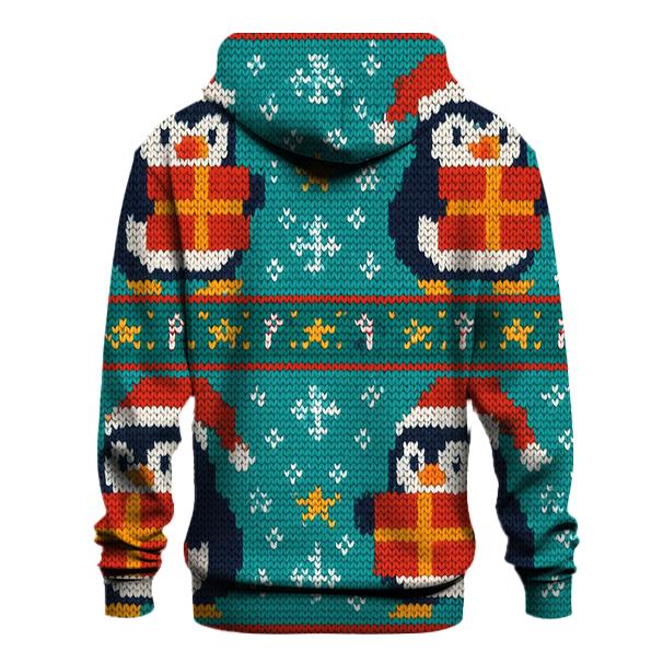 Polar Penguin Present Stack Design zip-up hoodies