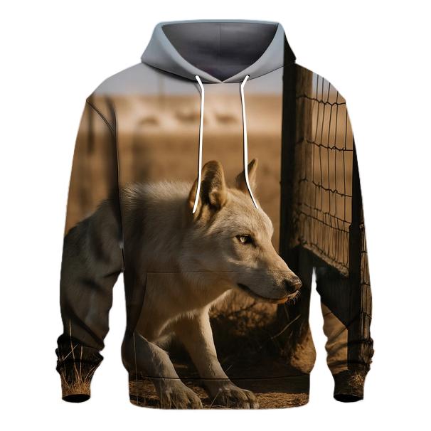 Steppe Wolf At A Saiga Migration Fence Gap custom hoodies