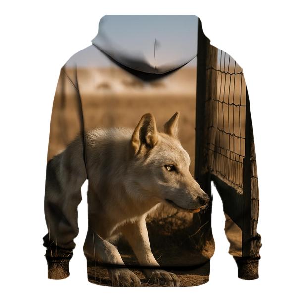 Steppe Wolf At A Saiga Migration Fence Gap custom hoodies