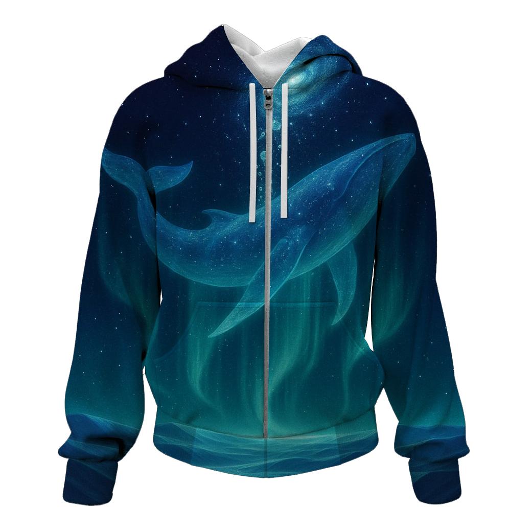 Aurora Whale Over Crystal Dunes designer hoodies