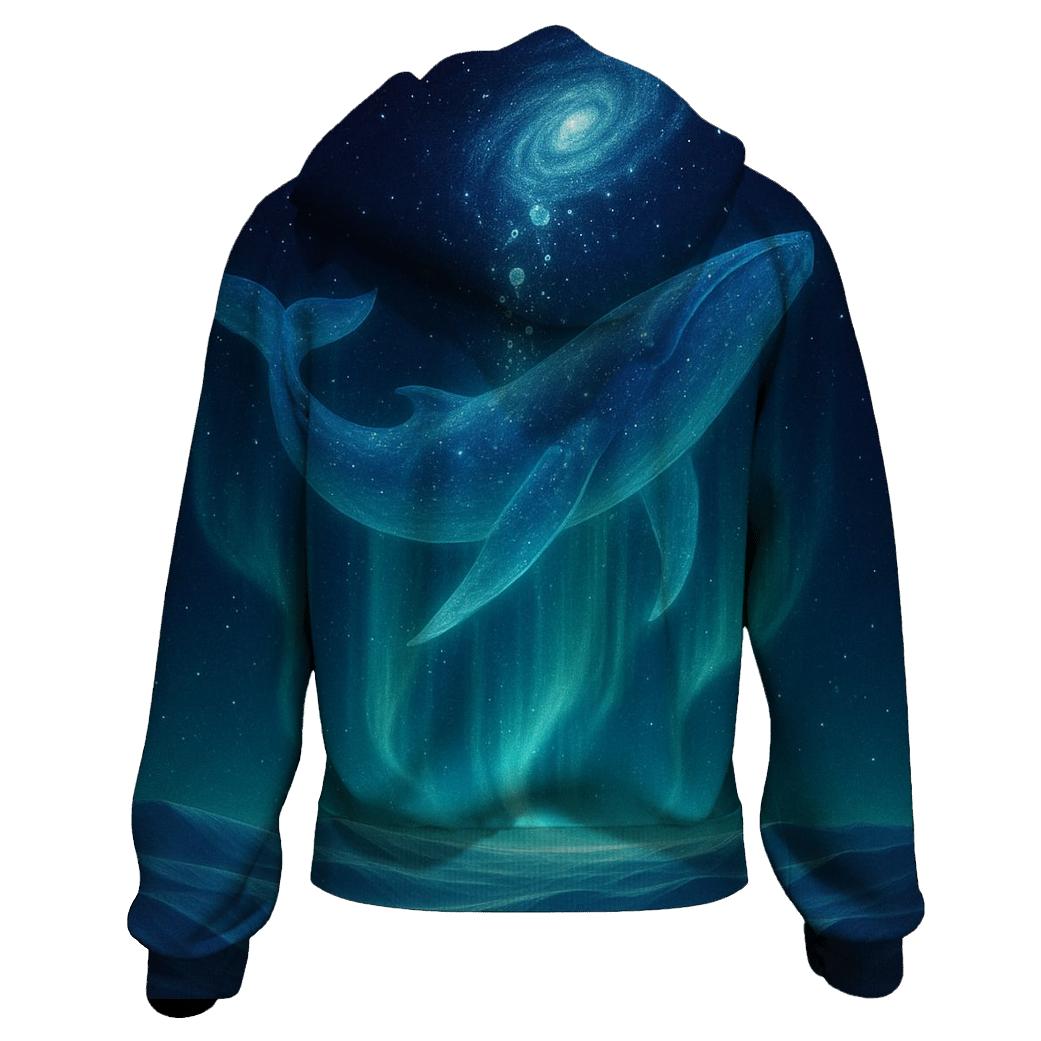 Aurora Whale Over Crystal Dunes designer hoodies