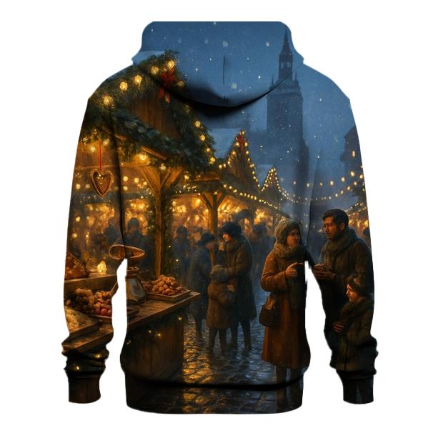 Christmas Market Under Lantern Snow heavyweight hoodies