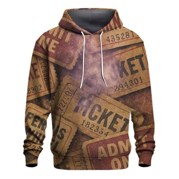 Weathered Cosmic Carnival Ticket Collage hoodie designs
