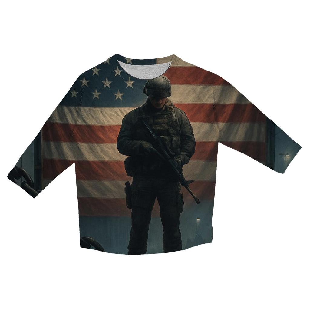 Harbor Vigil Under The Stars And Stripes designer 3/4 sleeve blouses