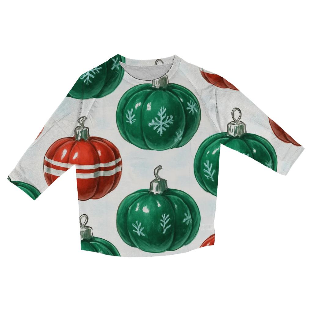 Ornament Pumpkin Grid On White Background fashion 3/4 sleeve shirts