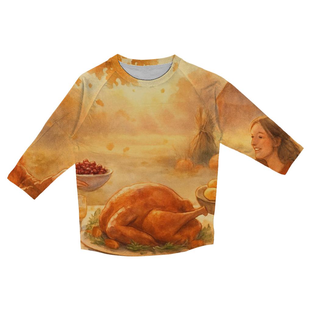 Autumn Feast Under A Sunbeam Canopy designer 3/4 sleeve blouses
