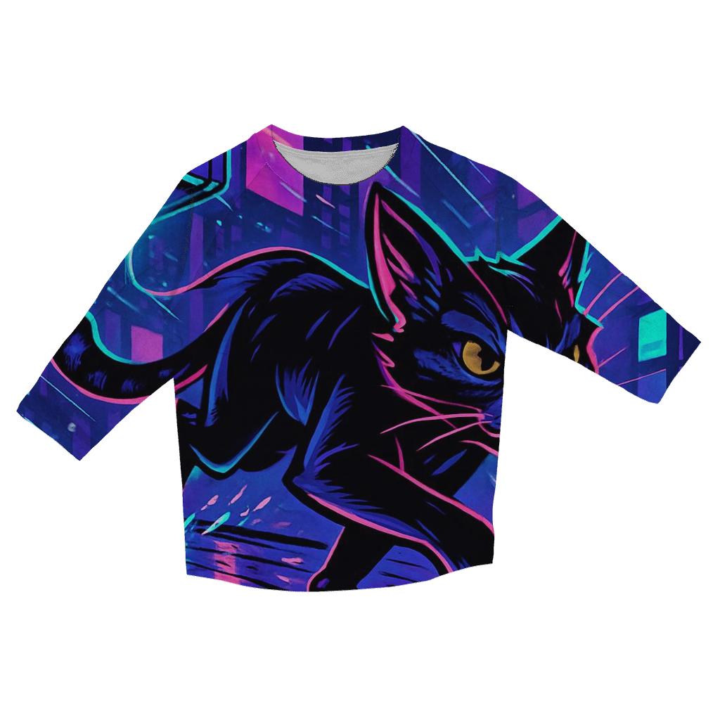 Neon Alley Courier Cat fashion 3/4 sleeve shirts