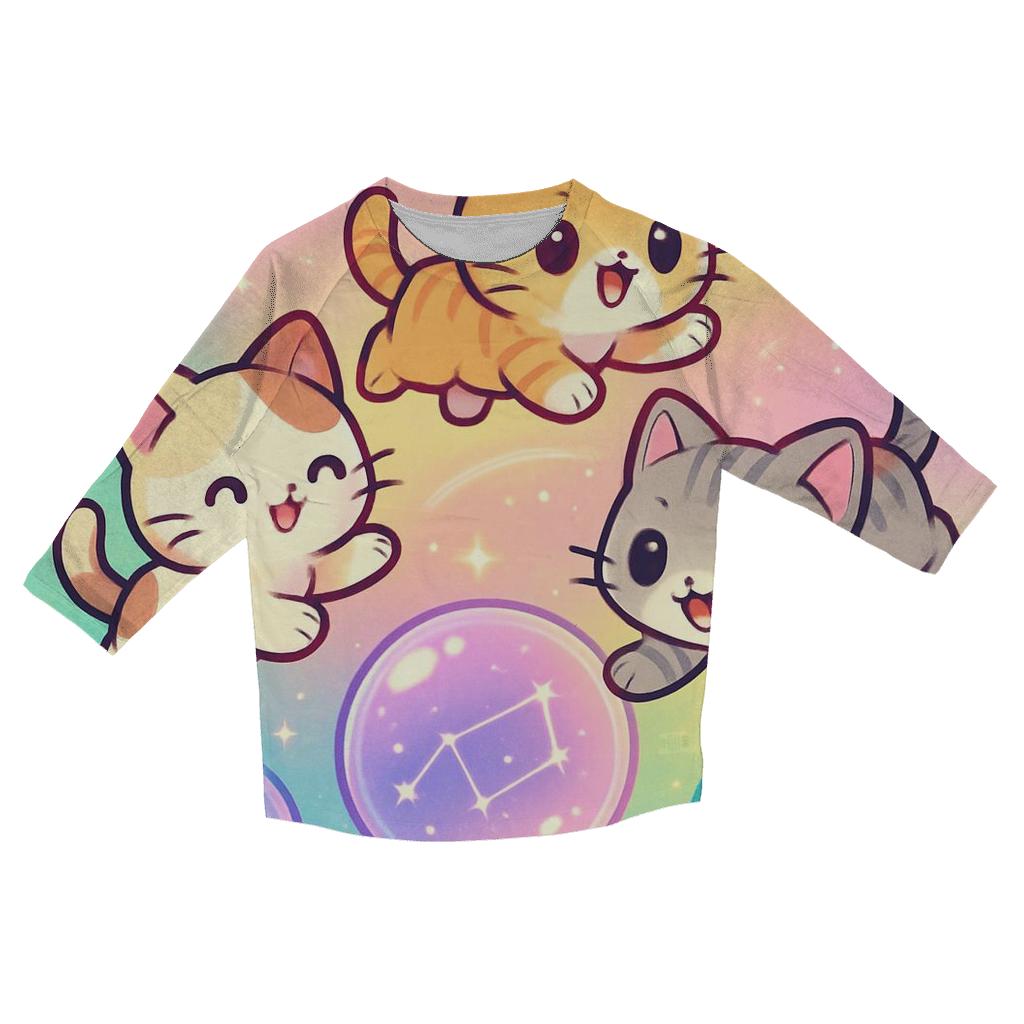 Starlight Bubble Orbit Kittens fashion 3/4 sleeve shirts