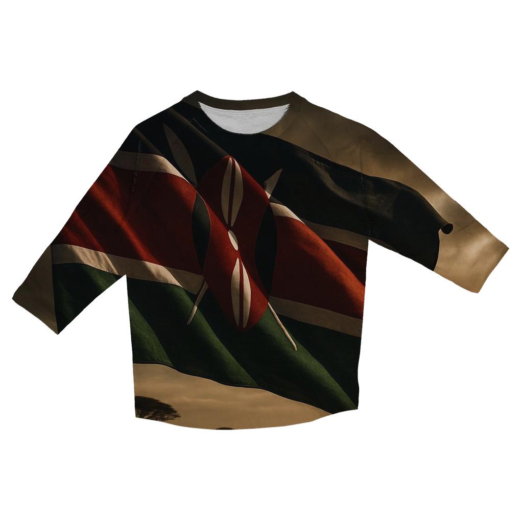 Savanna Storm Crest Of Kenya printed three quarter sleeve shirts