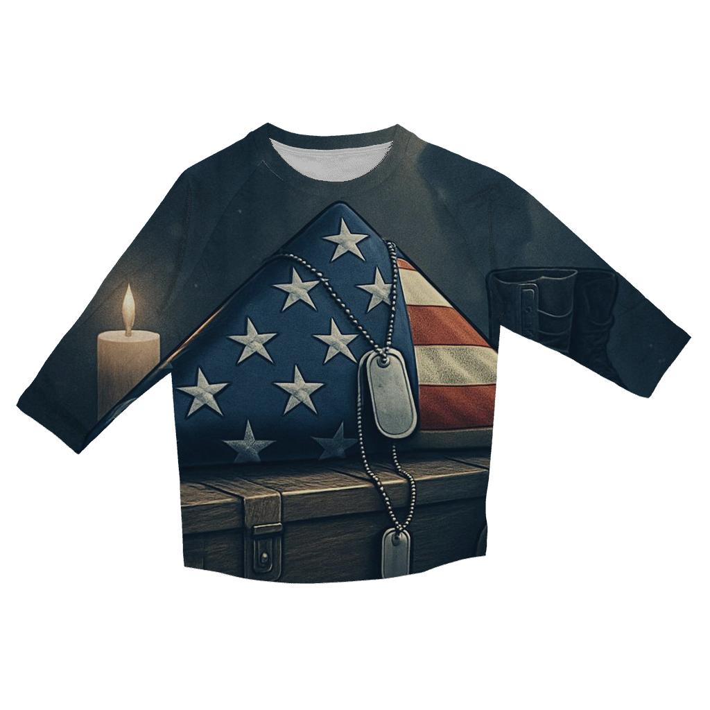 Folded Flag And Silent Gear Relic trendy 3/4 sleeve tops