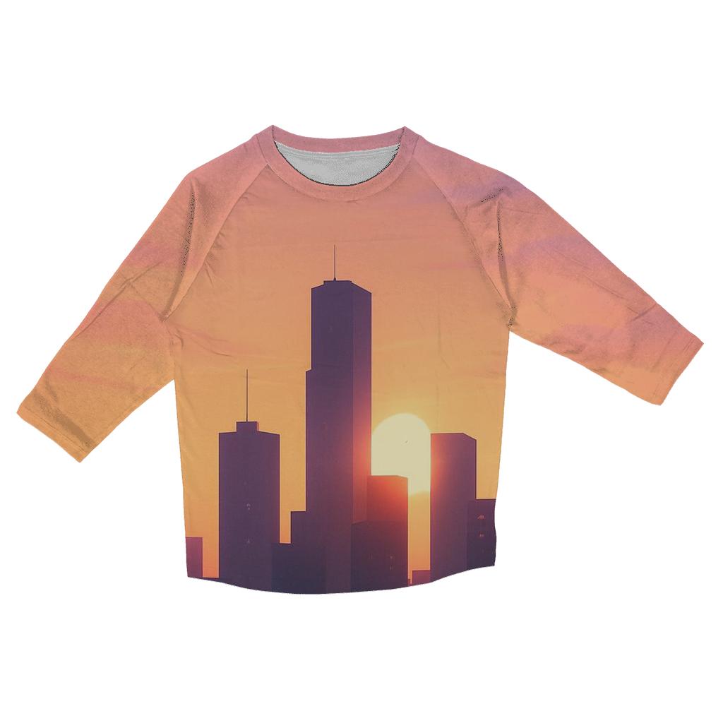 Skyglass City Afterglow printed three quarter sleeve shirts