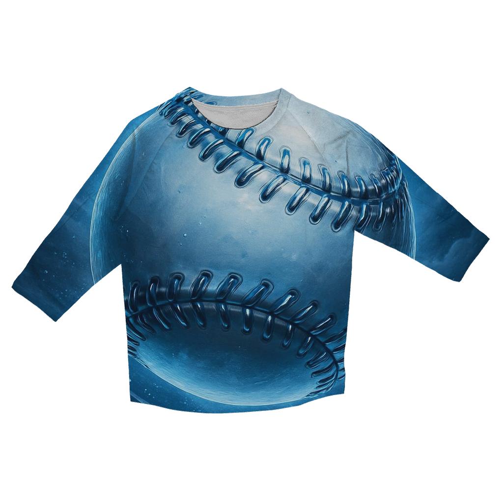 Chrome Spin Through Stadium Clouds printed three quarter sleeve shirts