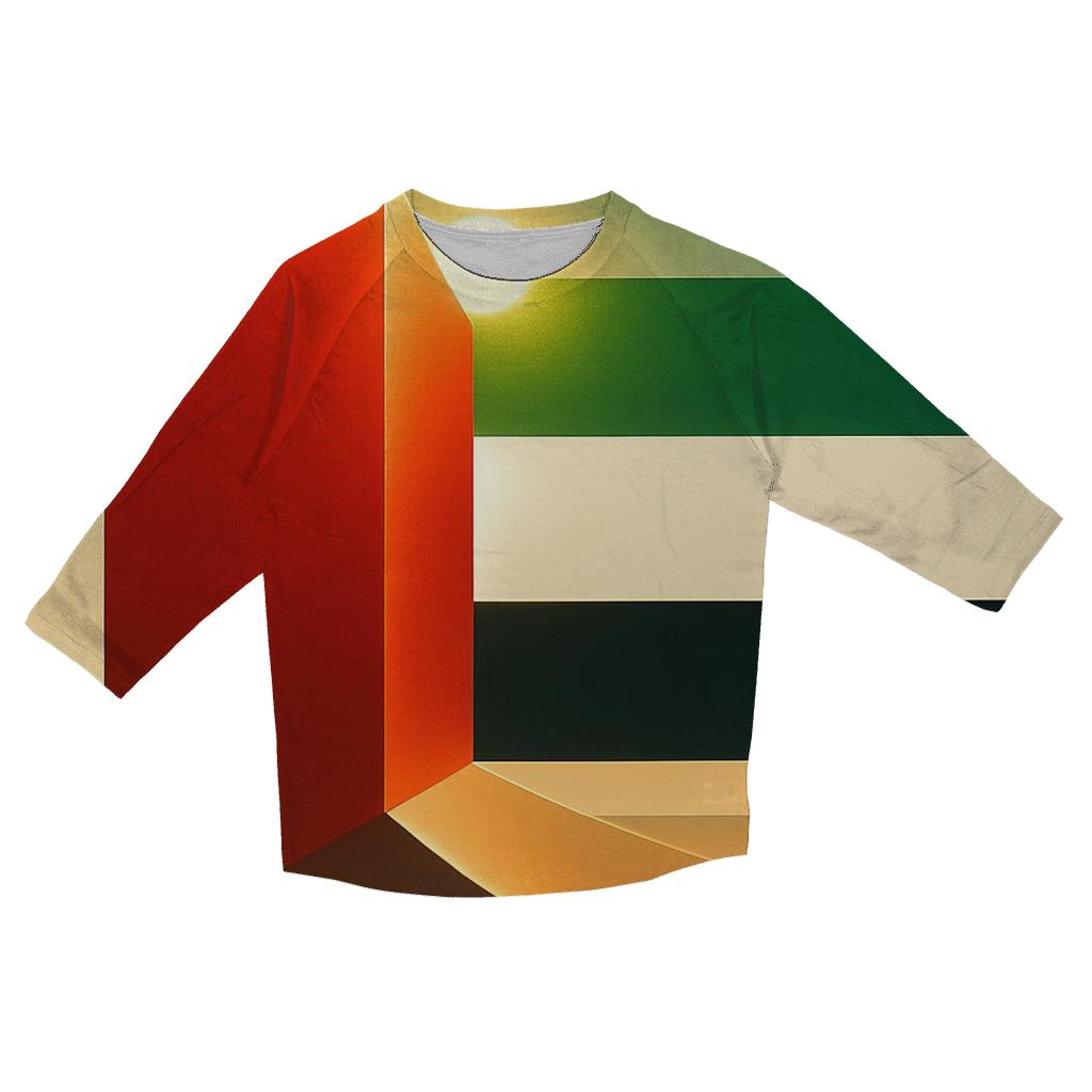 Golden Desert Geometry Of United Arab Emirates fashion 3/4 sleeve shirts