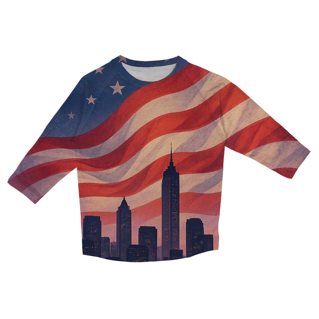 Skyline Flag Horizon Merge designer 3/4 sleeve blouses