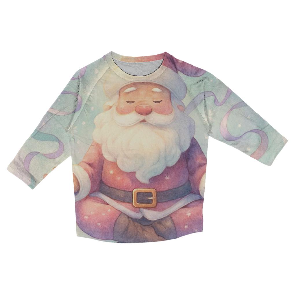 Watercolor Blizzard Dream Santa casual three quarter sleeve shirts