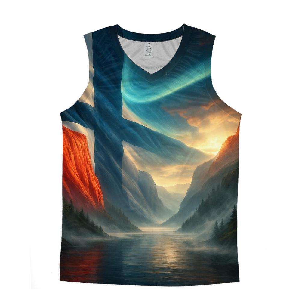 Aurora Fjord Flag Of Norway personalized athletic tanks