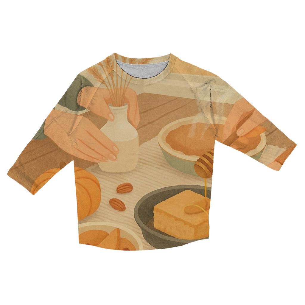 Farmhouse Morning Gratitude Spread designer 3/4 sleeve blouses