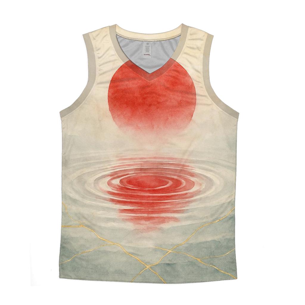 Kintsugi Wave Banner Of Japan graphic print tank tops