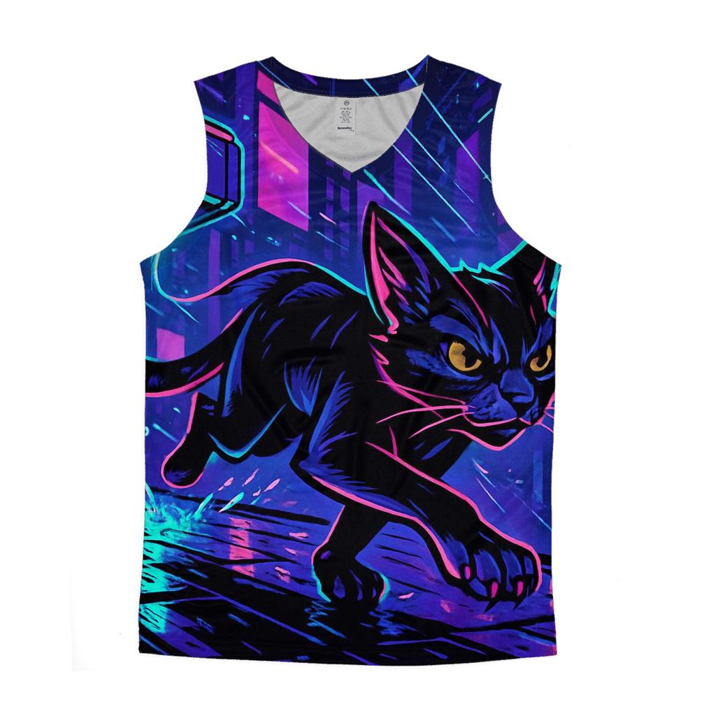 Neon Alley Courier Cat casual summer tank tops