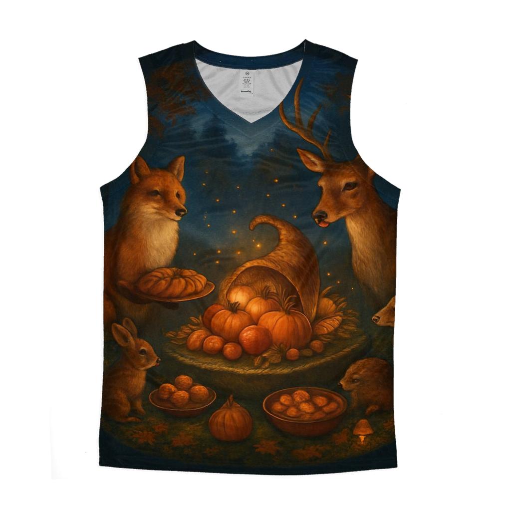 Starlit Cornucopia Woodland Banquet personalized athletic tanks