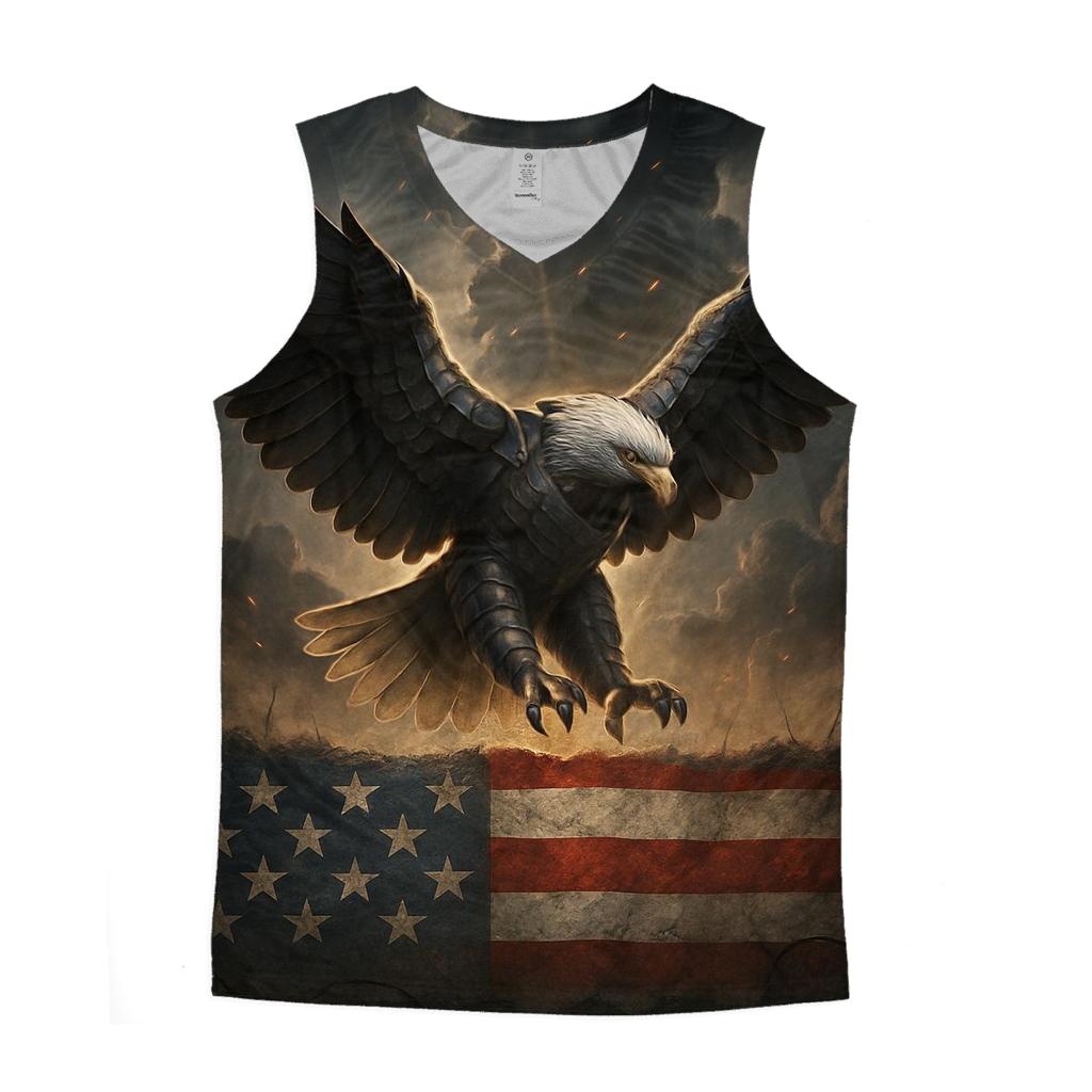 Eagle Of Steel Over The Flag Forged Horizon casual summer tank tops