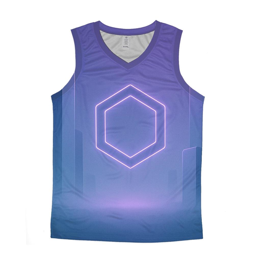 Indigo Mist Geometry Sanctuary personalized athletic tanks