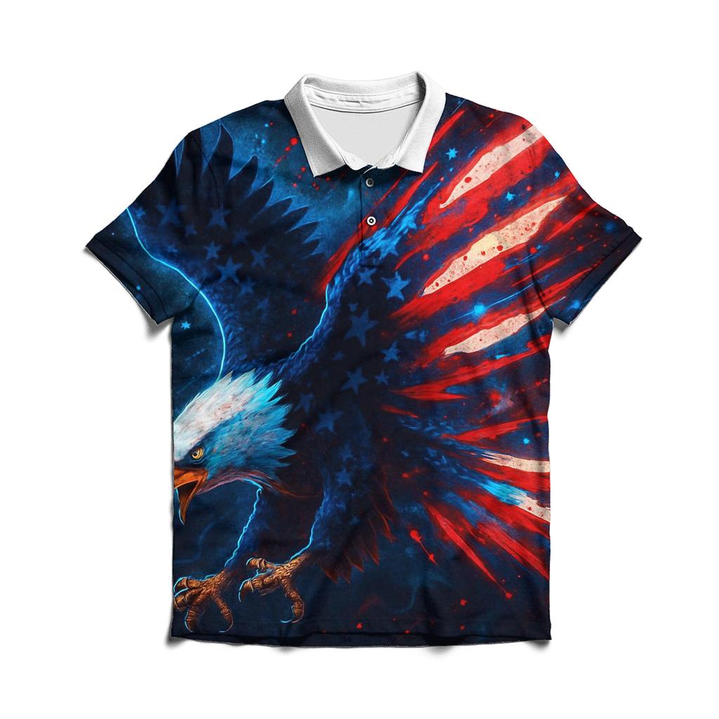 Neon Harbor Eagle Burst premium cotton polo shirts