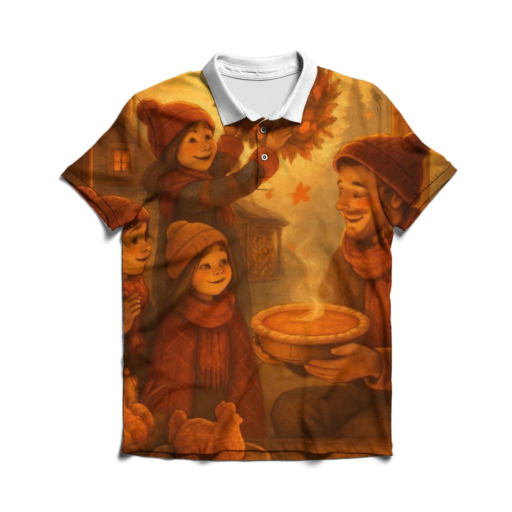 Lanternlit Harvest Cabin Welcome stylish collar polo tees