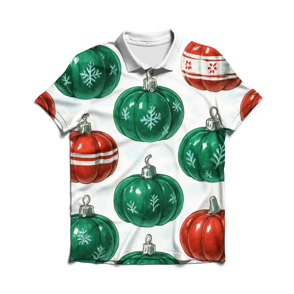 Ornament Pumpkin Grid On White Background casual sports polo shirts