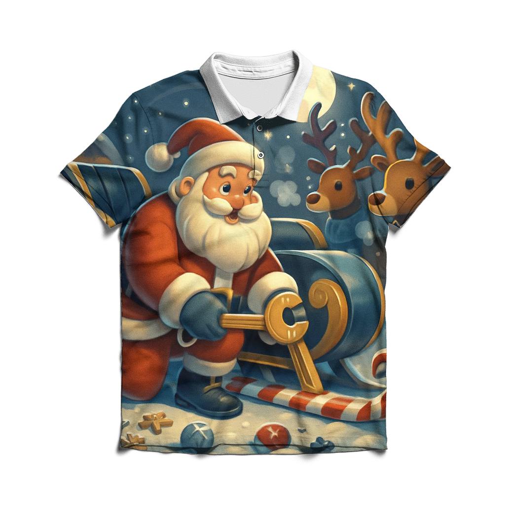 Midnight Sleigh Repair Pit Stop classic pique polos