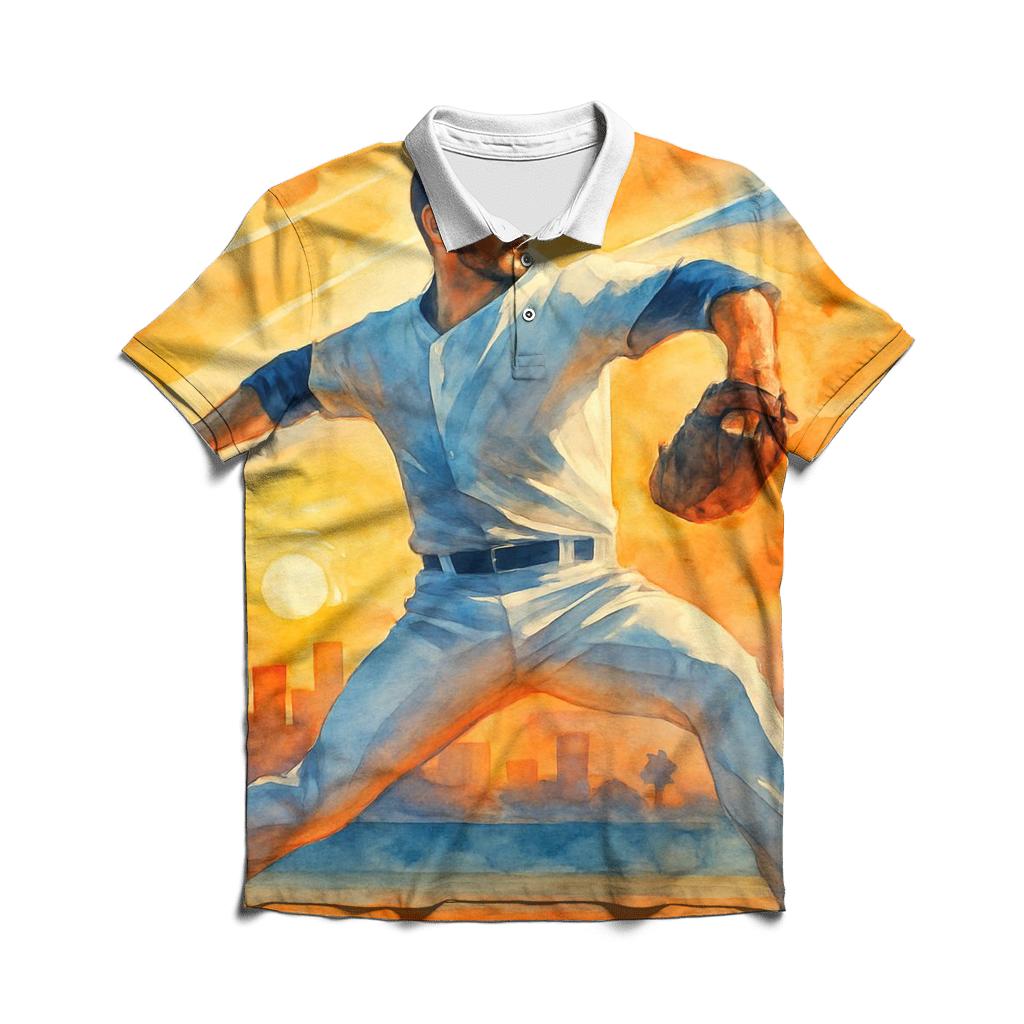 Sunset Arc Over The Outfield custom polo shirts