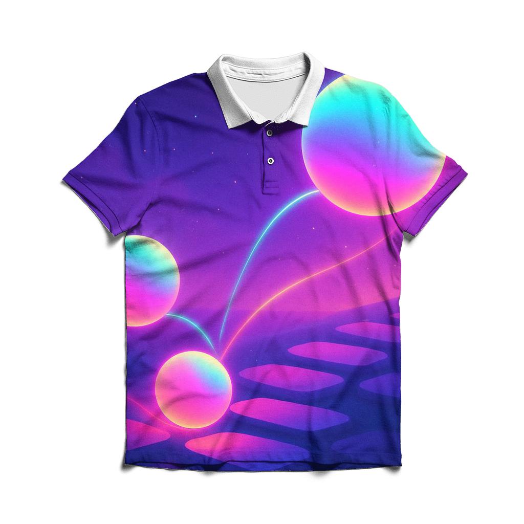 Neon Orbit Playground personalized polo shirts