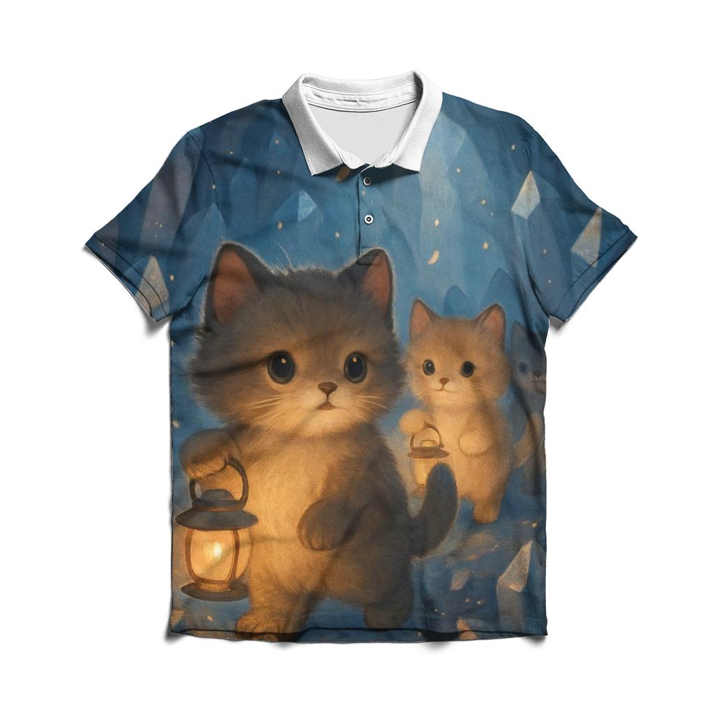 Crystal Cave Lantern Cat Parade personalized polo shirts
