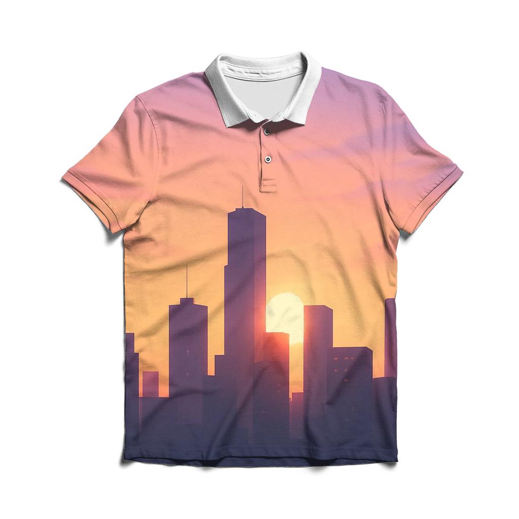 Skyglass City Afterglow embroidered polo tops