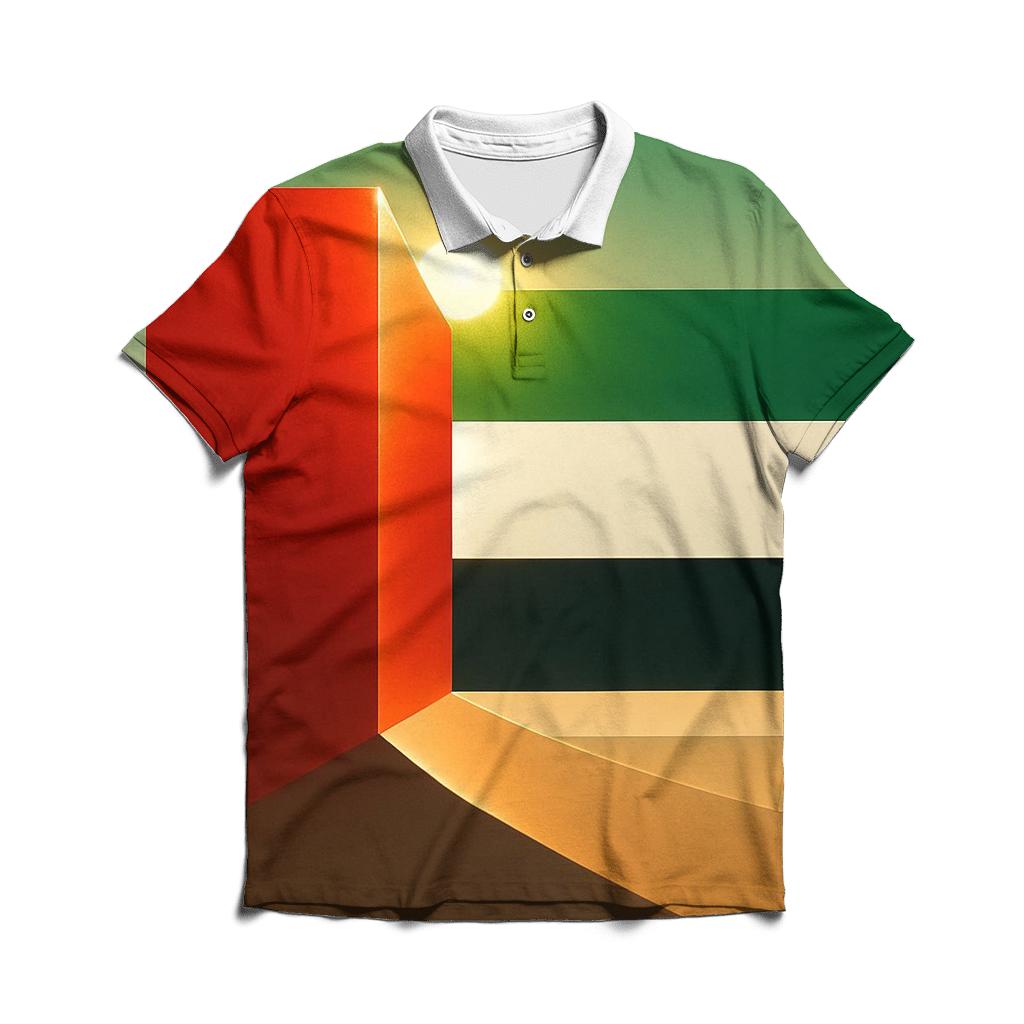 Golden Desert Geometry Of United Arab Emirates custom polo shirts