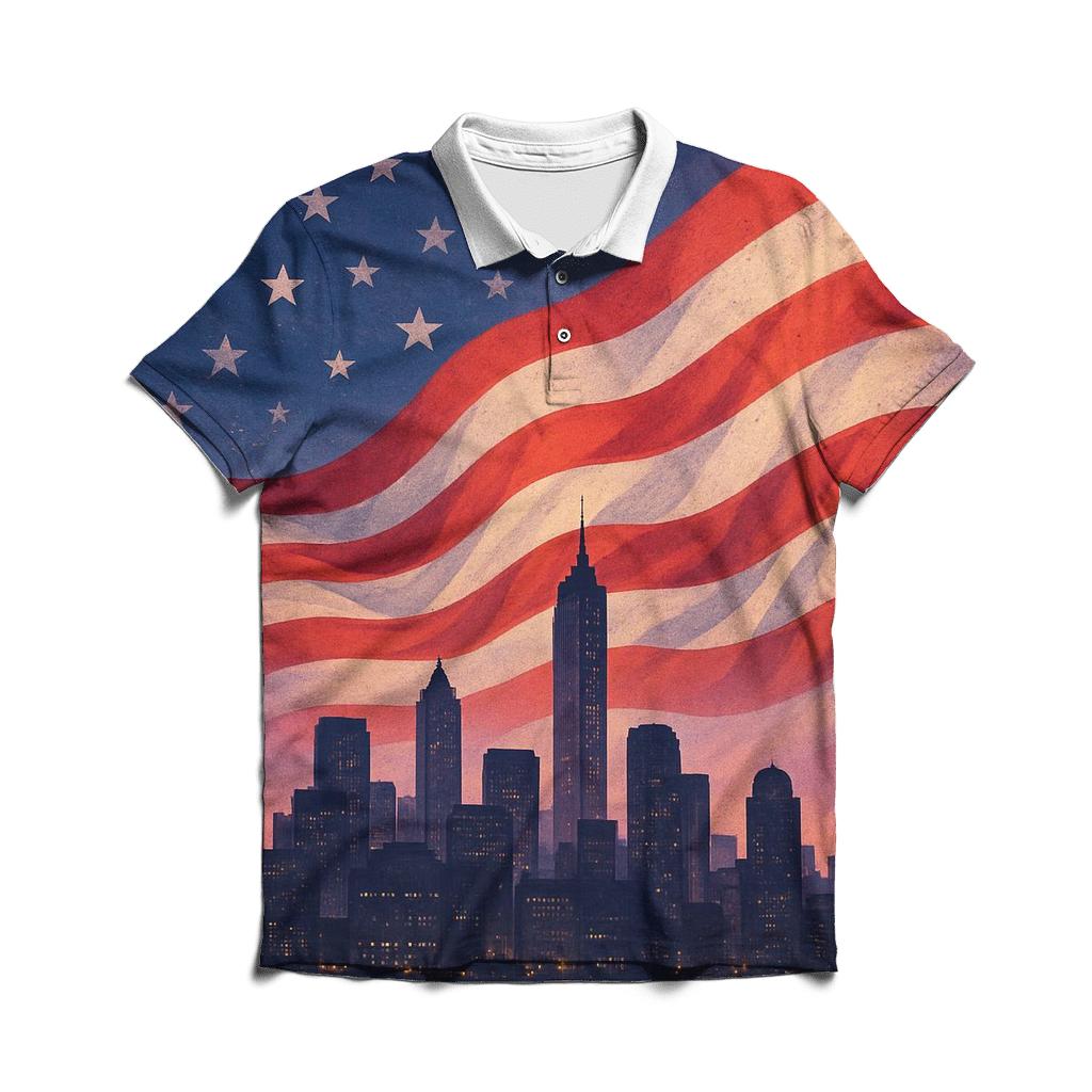 Skyline Flag Horizon Merge custom polo shirts