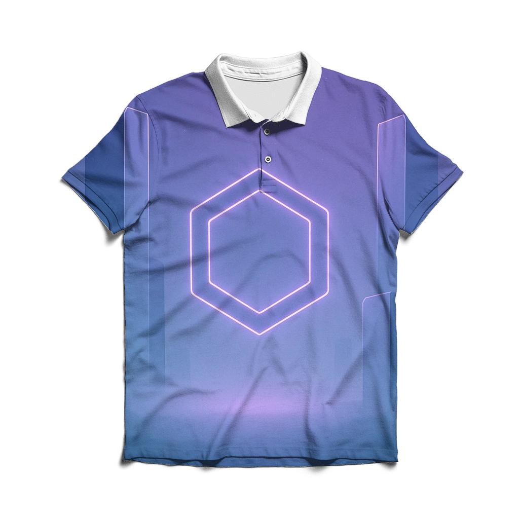 Indigo Mist Geometry Sanctuary personalized polo shirts