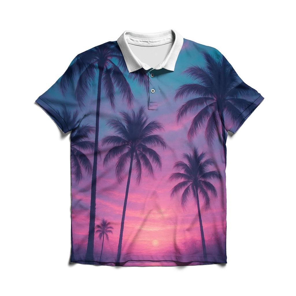 Aurora Palm Mirage classic pique polos