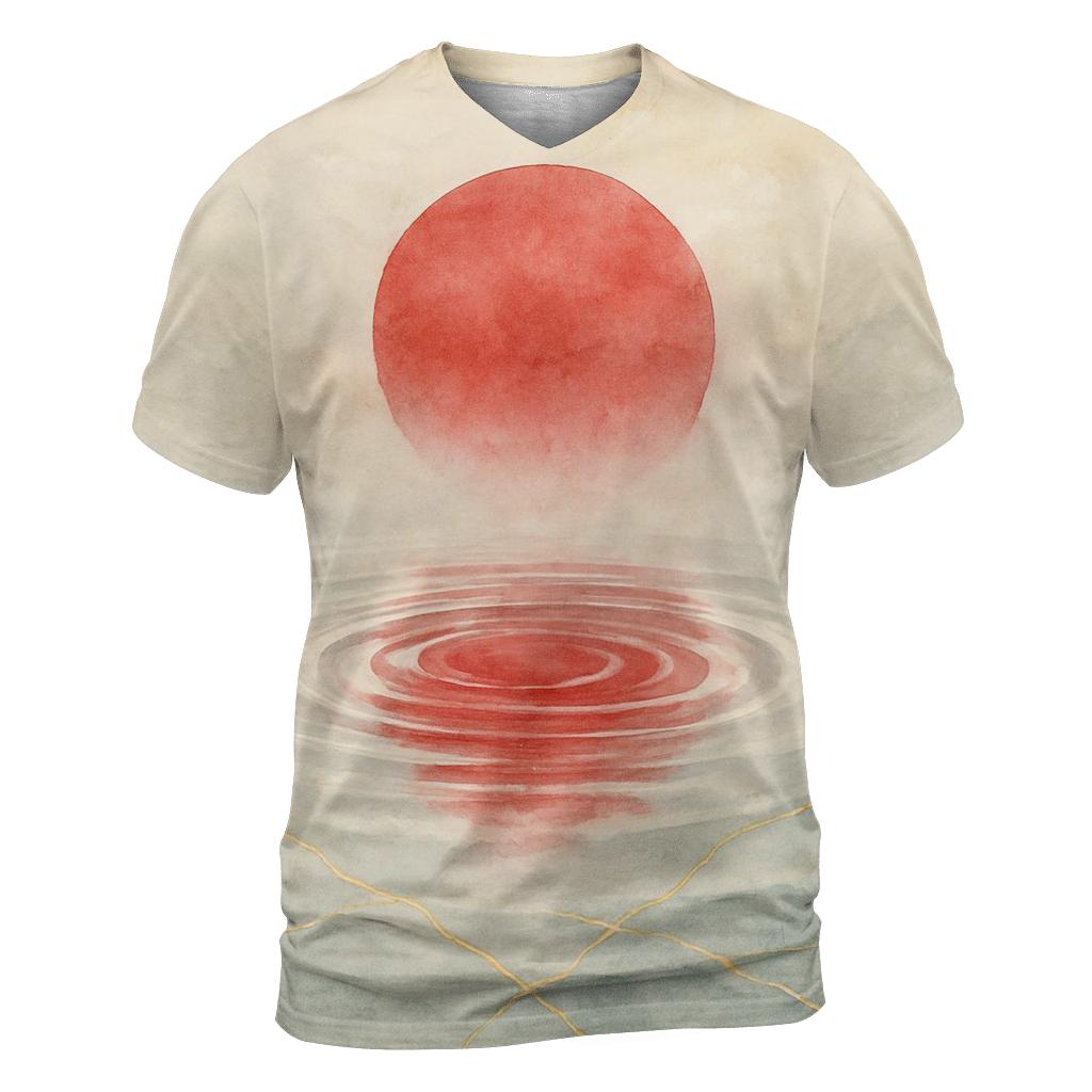 Kintsugi Wave Banner Of Japan unique graphic print tees