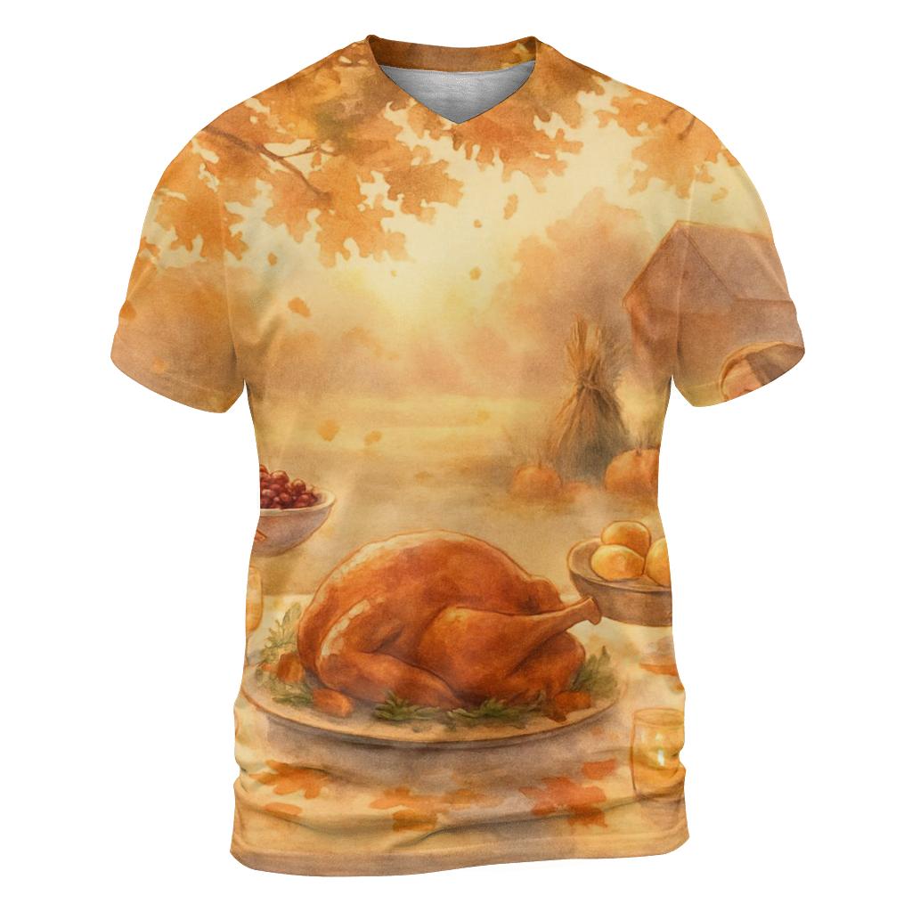 Autumn Feast Under A Sunbeam Canopy trendy printed shirt styles