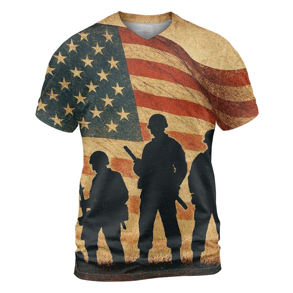 Vintage Battlefield Silhouette Banner unique graphic print tees